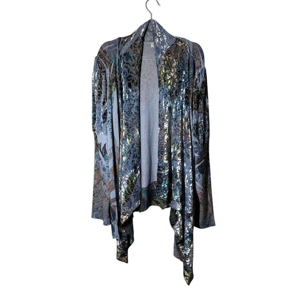 Yvos Open Front Cardigan Boho Velvet Whimsygoth Artsy 18/20